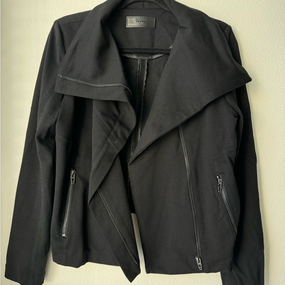 Blank NYC Black Women's Blazer with Zipper Accents